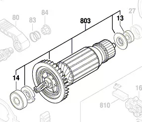 Induit BOSCH réf. 1 619 P06 345 scie circulaire GKS 190
